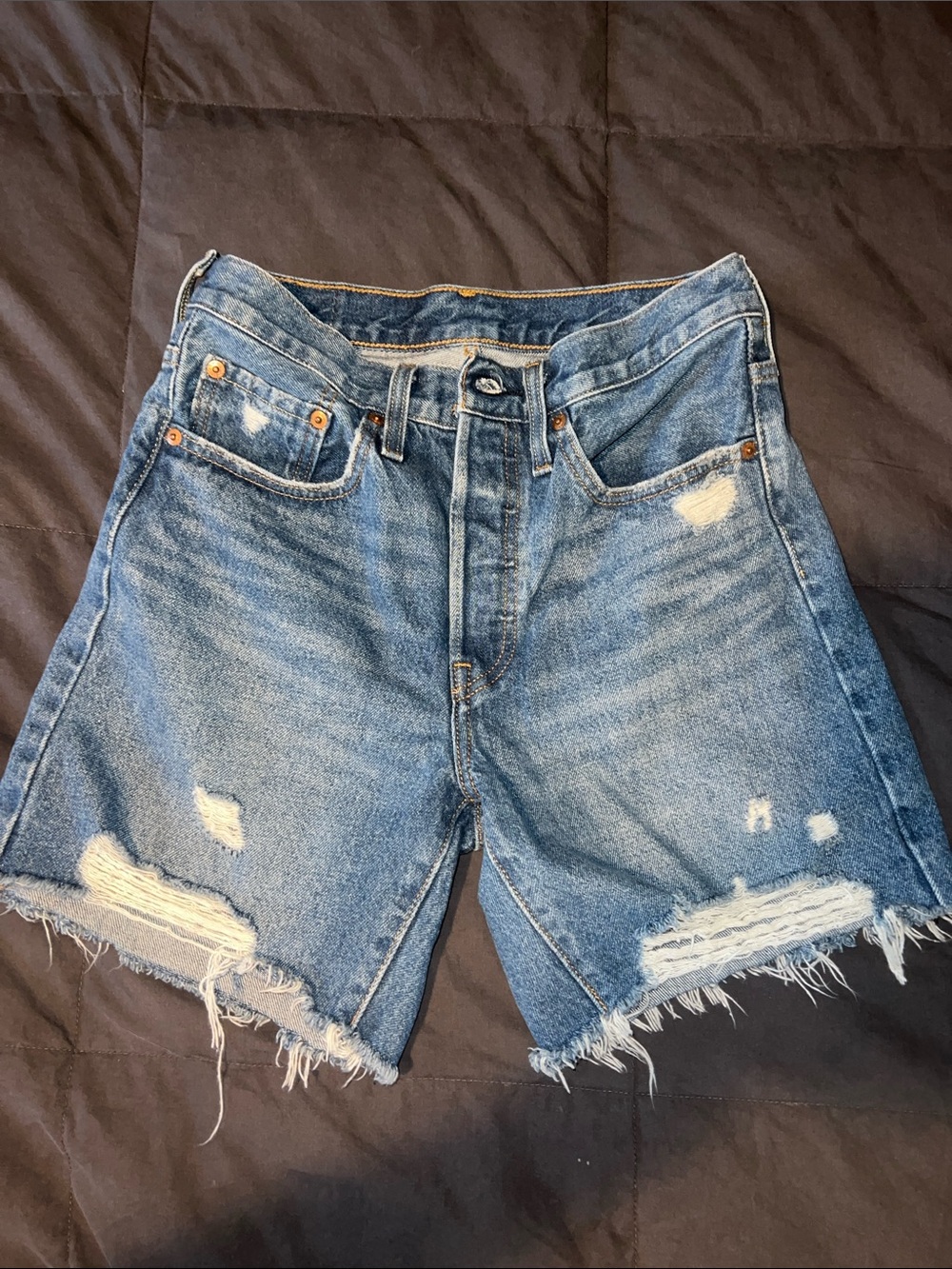 Levi's Distressed Light Blue Denim Men's Shorts